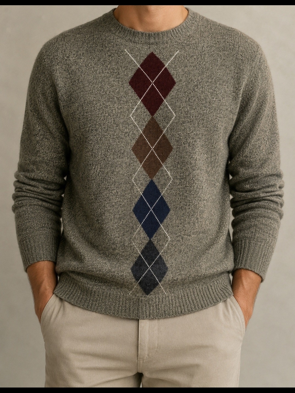 Dockers Men's XL Argyle/Diamond Crewneck Sweater